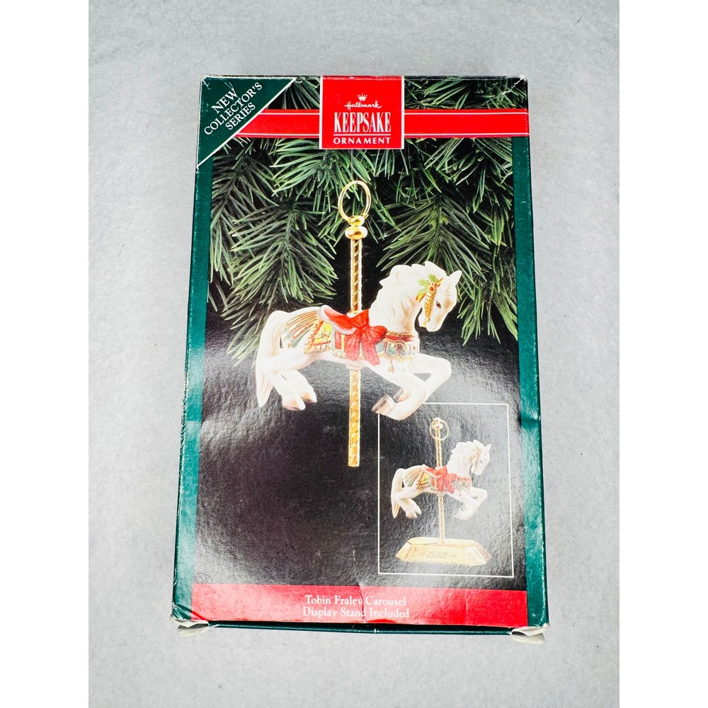 Hallmark Keepsake Ornament 1992 Tobin Fraley Carousel Horse with‎ Stand with Box